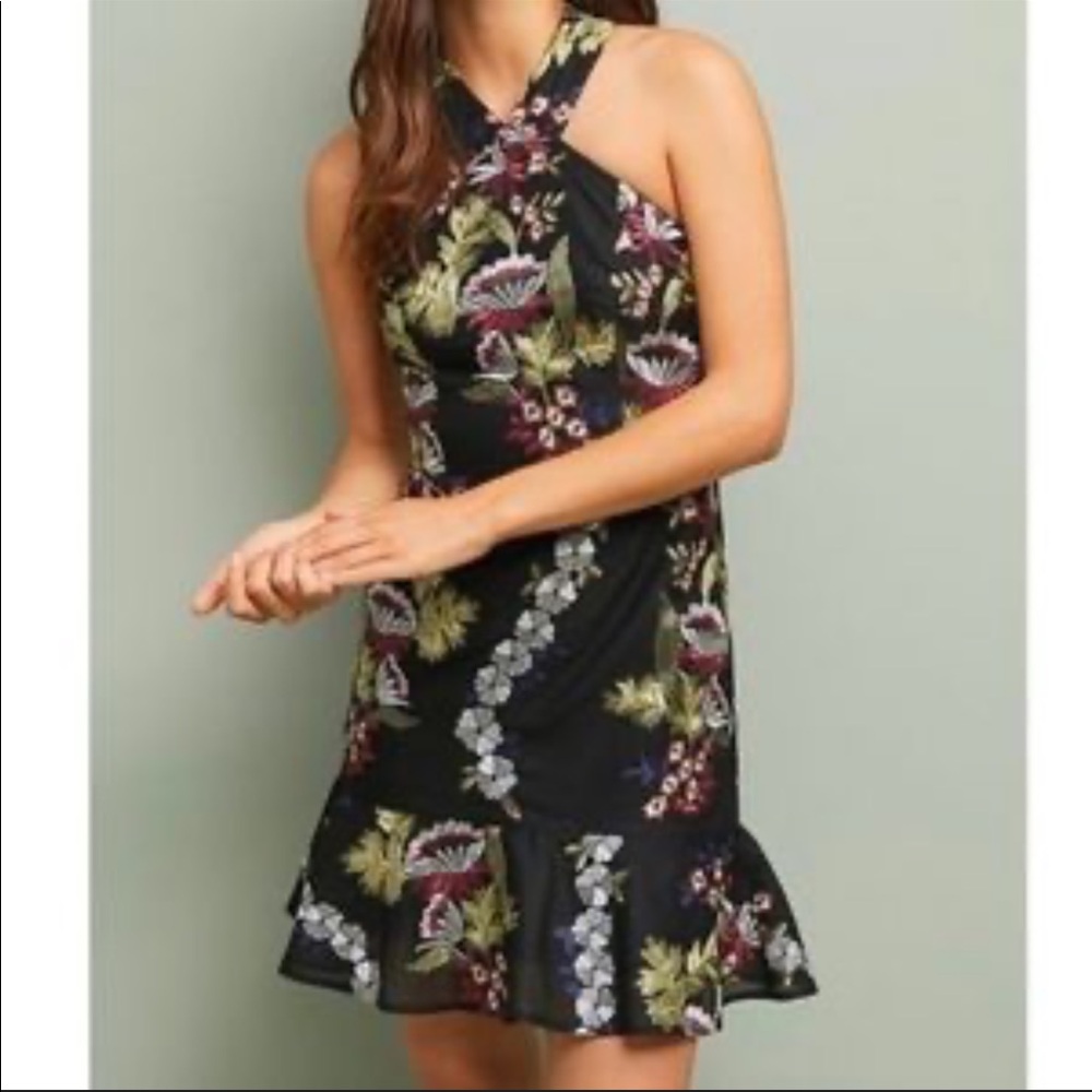 NWT Beautiful Hutch floral cocktail mini dress